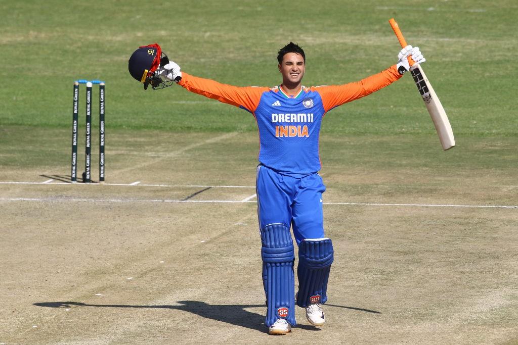 Abhishek Sharma During His Century in 5th t20i